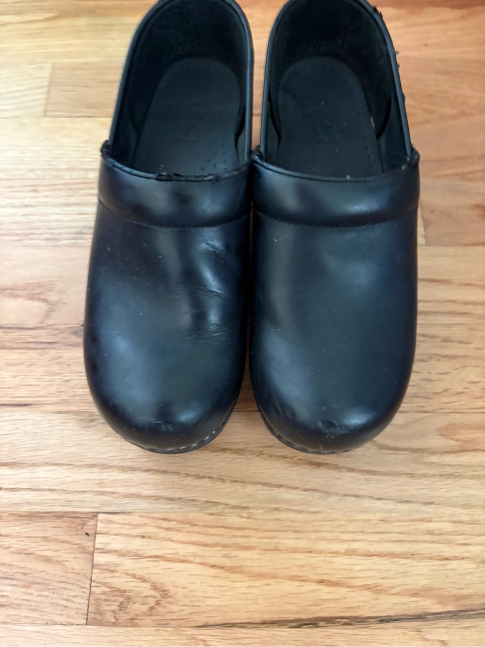 Dansko Black Leather Professional Slip-On Clogs - Picture 3 of 7
